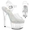 Pleaser - ADORE708MLS Ankle strap sandal - White/Transparent Product image